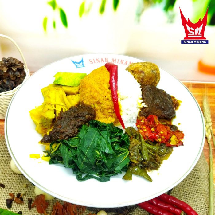 nasi rendang perkedel